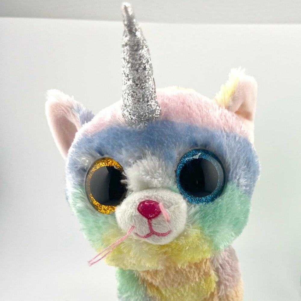 Ty Beanie Boos Unicorn 6in Heather Uni-Kitty, Perfect Plush!